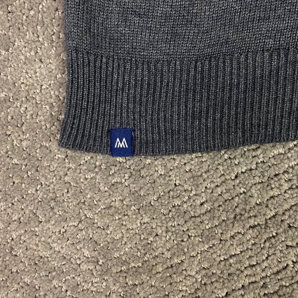 Mizzen + Main Quarter Zip Sweater Men's Small Gray 1/4 Zip Pullover and - Picture 4 of 13